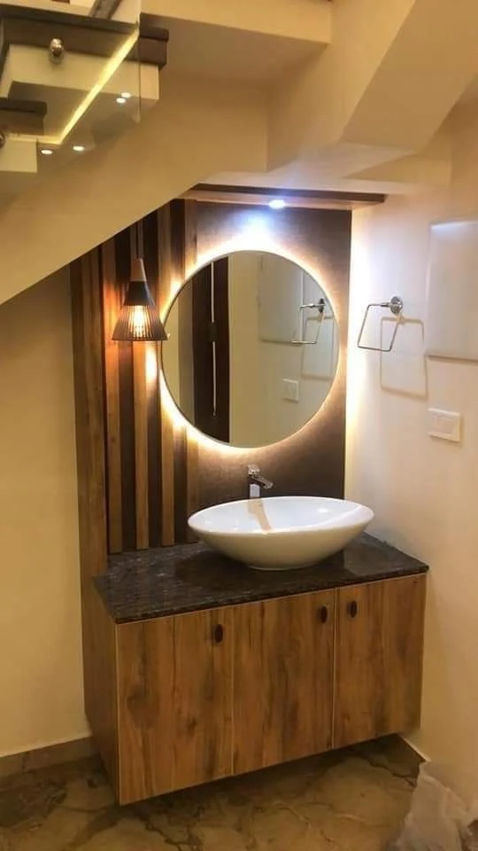 Under-Stair Vanity Design — Residential Bathroom in Bally